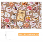 46 vnt. popietės arbatos lipdukų rinkinys saldus pyragas sausainis Kavos gėrimas užra&scaron;ų lipdukas Lipdukas A6536