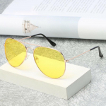 UV400 Vyri&scaron;ki akiniai nuo saulės vairavimo naktinio matymo akiniai nuo saulės geltoni lę&scaron;iai Aviator Unisex #2