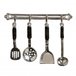 &bdquo;Fancytoy Market&ldquo; virtuvė &bdquo;Lėlių namelis&ldquo; Miniatiūrinis &scaron;auk&scaron;tas Kastuvas Virtuvės įrankiai &bdquo;Pasidaryk pats&ldquo; priedų rinkinys sidabras