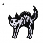 Talos Unisex Retro pauk&scaron;čio katės skeletas emalio sagės ženklelis Džinsinis striukės apykaklės ženklelis
