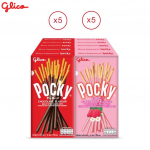 &bdquo;Glico Pocky Duo&ldquo; laimės rinkinys, sausainių lazdelė, padengta &scaron;okoladu ir bra&scaron;kėmis, i&scaron; viso 10 vnt &ndash; tailandieti&scaron;kas užkandis