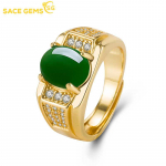SACE GEMS Prabangus vario lydinio cirkonio vestuvinis sužadėtuvių žiedas vyrų papuo&scaron;alai open