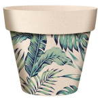 Les Tr&eacute;sors De Lily [A2153] - Cache-pot bambou 'Tropical' vert beige - 95x84 mm žalia