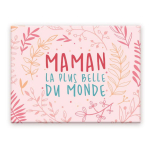 Les Tr&eacute;sors De Lily [A3615] - Magnet c&eacute;ramique 'Maman' rose (Maman la plus belle du monde) - 8x6 cm įvairiaspalvis