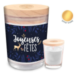 Les Tr&eacute;sors De Lily [A3723] - Bougie parfum&eacute;e 'Joyeuses F&ecirc;tes' marine - 92x70 mm (vanille) įvairiaspalvis