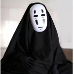 No Face Man Spirited Away Cosplay kostiumas su kauke pir&scaron;tinės Helovino kostiumui Anime Miyazaki Hayao beveidis apsiaustas m