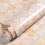 45x300 cm blizgaus marmurinio popieriaus granito pilkos/baltos ritininės virtuvės spintelė A006