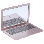 Mergaitės mini ki&scaron;eninio ne&scaron;iojamojo kompiuterio formos makiažas Skaidrus veidrodis kūdikių veidrodžių žaislas rožinio aukso spalvos