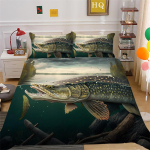 3D žvejybos ra&scaron;tų patalynės rinkinys Big Fish Print Antklodės užvalkalas pagalvės užvalkalas 2/3 dalių mikropluo&scaron;to audinys viso dydžio namų dekoravimas DE 155x220cm