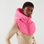 Žieminės itin lengvos skrybėlės su gobtuvu moterims, &scaron;iltos žiedinės skarelės, skarelės, skara, užtrauktukas, užtrauktukas, paltas, &scaron;alikas, trumpas vir&scaron;us S/M rožinė raudona spalva