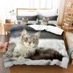 3D skaitmeninis spausdintas patalynės komplektas Pet Cat serijos antklodės užvalkalas ir pagalvės užvalkalas 2/3 mikropluo&scaron;to audinio gabalėlių namų dekoravimui AU King 210x240cm