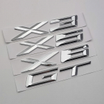 3D ABS Chrome logotipas X3 X5 X6 GT emblema automobilio ženklelio bagažinės lipdukas, skirtas X5 E70 E53 F15 G05 X3 X5 X6 GT Stikcer priedams X5