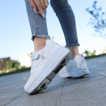 Ritiniai sportbačiai Ratai Vaikai Vaikai Mergaitės Berniukai Kūdikiai Dovanos Mada Sportas Laisvalaikio bėgimo čiuožimo bateliai 31 balta