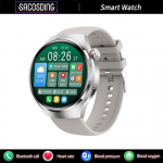 SACOSDING Watch 4 Pro vyrų sportinis i&scaron;manusis laikrodis GT4PRO 1,53 colio AMOLED ekranas HD viso ekrano jutiklinis Bluetooth skambučių GPS laikrodis moterims skirtas HUA WEI sidabras