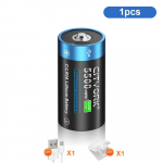 Cityork C LR14 įkraunama baterija 1,5 V 5500 mWh ličio jonų baterijos C tipo USB įkrovimas dujinei viryklei, žibintuvėliui, vandens &scaron;ildytuvui