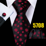 Barry Wang vyrų kaklarai&scaron;tis, rankogalių sąsagų rinkinys, raudonos snaigės animacinio filmo modelio kalėdinės atmosferos kaklarai&scaron;tis N-6547