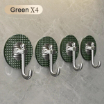 4 vnt Prabangus sieninis kabliukas Vonios kambarys Virtuvė Lipnūs kabliukai Be perforavimo rank&scaron;luosčių kabyklos paltų kabyklos durys atgal raktų mai&scaron;elio kabliukai namų dekoravimui 4pcs žalia