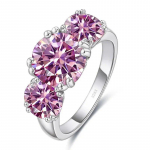 Sace Gems GRA sertifikuotas 2c moissanite žiedas VVS1 Lab Diamond Solitaire žiedas moterims sužadėtuvių pažadas vestuvių juostos papuo&scaron;alai 8 rožinė