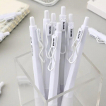 6 vnt./komplektas Simplicity Gel Pen Korėjos mados baltas juodas Solid serijos ra&scaron;tinės reikmenys gelio ra&scaron;iklis Mielas i&scaron;karpų knygelė 0,5 mm juodo ra&scaron;alo ra&scaron;iklis