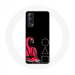 Coque Vivo Y72 Squid Game Masques Triangle carr&eacute; et Cercle