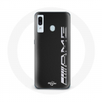 Coque pour samsung galaxy A40 Amg Logo Carbone Texture