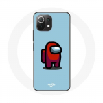 Coque pour Xiaomi Mi 11 Lite Among Us jeu vid&eacute;o Fond bleu