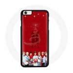 Coque pour Iphone SE BTS Bangtan Gar&ccedil;ons Fond Rouge Cadeau de No&euml;l 2023