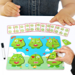 Montessori žaislas 2 viename medinis daugkartinis žaidimas, žaidžiantis interaktyvią pie&scaron;imo lentą pabaisą