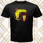 &bdquo;Beavis And Butt Head&ldquo; animacinių filmų TV serijos logotipas juodi unisex mar&scaron;kinėliai S