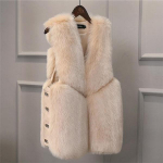 Rudens žiemos &scaron;ilta visų derinių kailinė liemenė Moteri&scaron;ka odinė striukė Madinga visų derinių imitacija dirbtinio lapės kailio liemenė susiuvama liemenė trumpa striukė Plonas XXL