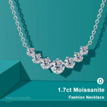 Moissanite moteri&scaron;ki karoliai vestuviniai papuo&scaron;alai 925 sterlingų sidabru, padengti 18K platina 1.7ct-Moissanita
