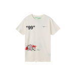 Off-White Grafičių Spaudinio Trumpomis Rankovėmis Mar&scaron;kinėliai Vyri&scaron;ki Vir&scaron;utiniai Drabužiai Balti OMAA027R191850060288 XXS