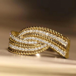 Super Flash Swing Arm Europos ir Amerikos elegancija Seiko Ring Line Cross Ring Vestuviniai papuo&scaron;alai 6-no. auksas