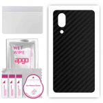 apgo Protective Skin Sticker for the back compatible with Sharp Aquos S2, Wrap Film, Foil, Vinyl - Pattern Carbon Black