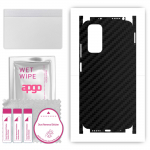 apgo Protective Skin Sticker for the back+sides compatible with Xiaomi Redmi Note 11S, Full Wrap Film, Foil, Vinyl - Pattern Carbon Black