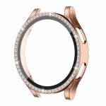 LUJING Stiklas + Dėklas Samsung Galaxy laikrodžiui 4 44mm 40mm Priedai Bling Diamond PC buferis Shell + Ekrano apsauga Galaxy watch4 dangtelis Galaxy watch 4 40mm auksas