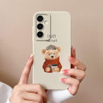 Telefono dėklo dangteliai, skirti Samsung Galaxy S24 Ultra F15 S24+ A55 A15 M15 Cute Bear Animacinio modelio smūgiams atsparus silikoninis mink&scaron;tas auk&scaron;tos kokybės buferis, skirtas Samsung Samsung A35