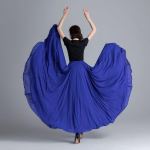 720 Shining Satin Long ispani&scaron;kas sijonas Swing Dancing Sijonas Pilvo &scaron;okių sijonas Saulės sijono spalvos 95cm