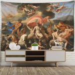 Angelai ir grožis Miglotas aliejinis paveikslas Gobelenas Pakabinamas ant sienos Boho hipių menas Estetika Kambario Miegamojo Sienų dekoras 400x220cm