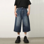 Pavasaris Vasara Retro Y2k Baggy Jorts Moteri&scaron;ki Vyrai Žemu Juosmuu Apkarpyti Džinsai Acubi Nuskriausti nutrinti džinsai Laisvalaikio plačios kelnės mada XS
