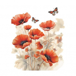 Raudonų gėlių drugelių tualeto lipdukas Nuimamas lipnus vandeniui atsparus PVC gyvenamasis kambarys Vonios siena Gėlėtas tualeto dangčio dekoravimo lipdukas Little Flower
