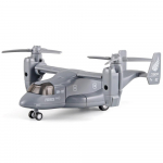 1/400 Metalinis karinis transporto sraigtasparnis 7900 UN02 V-22 Osprey lydinio modelis lėktuvas transporteris orlaivis su atsitraukimu, &scaron;viesomis ir garsu Size:1/400-18.5*13.5*7cm pilka