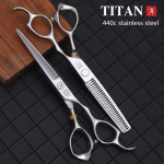 TITAN profesionalios kirpėjų žirklės 6 colių 440C nerūdijančio plieno kirpimo kirpimo retinimo įrankis