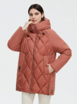 Cinemore Žieminių pūkinių striukių kolekcija Fashion Solid Stovi apykaklė Moteri&scaron;kas Paltas Elegance Oversize Moteri&scaron;kos striukės su gobtuvu 8198 XL raudona