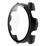 PC + grūdinto stiklo apsauginis dėklas, skirtas Garmin Forerunner 265 265S viso ekrano apsaugai, apvalkalui Forerunner 265 juoda