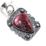 Rhodonite Gemstone Handmade 925 Sterling Silver Gift Jewelry Pendant 2.05 v6i00