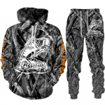 Vyri&scaron;ki gyvūnų e&scaron;erių karpių žvejyba 3D spausdinimas mados Fisher sportinis kostiumas unisex džemperis bėgimo kelnės 2 vnt Lauko drabužių rinkinys S-6XL XL