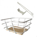 Dviračio priekinis krep&scaron;ys Dviračio stilingas didelio patvarumo medinis pagrindas Geležinės vielos krovinių laikiklis Važiavimas dviračiu with Bracket