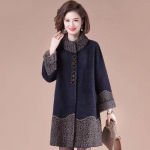 Rudeni&scaron;kas plius dydžio kailis vidutinio amžiaus moterims, pagamintas i&scaron; audinės ka&scaron;myro drabužių XXXL violetinė