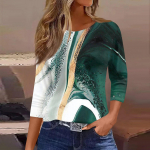 Madingi laisvalaikio moteri&scaron;ki mar&scaron;kiniai su gėlėmis retro stiliaus septyniomis ketvirčio rankovėmis L smėlis